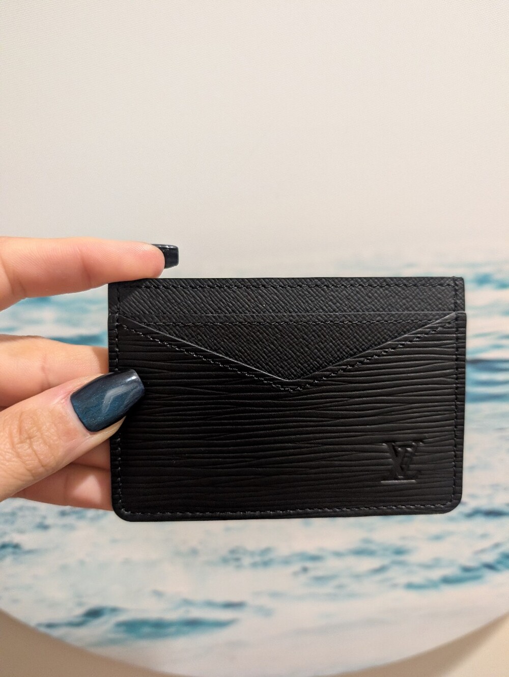 Louis Vuitton Black Epi Leather Card Holder Microchipped 2026